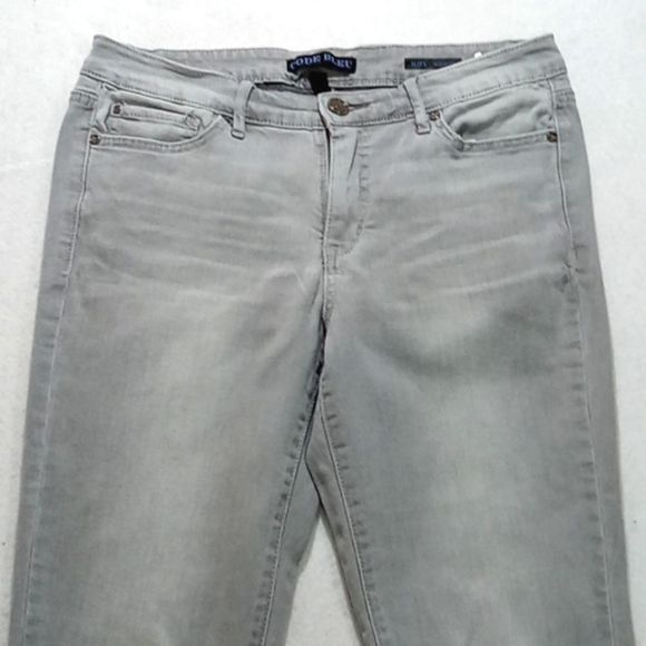 Code Bleu jeans women's size 10 gray Maya straight distress / - Picture 2 of 12
